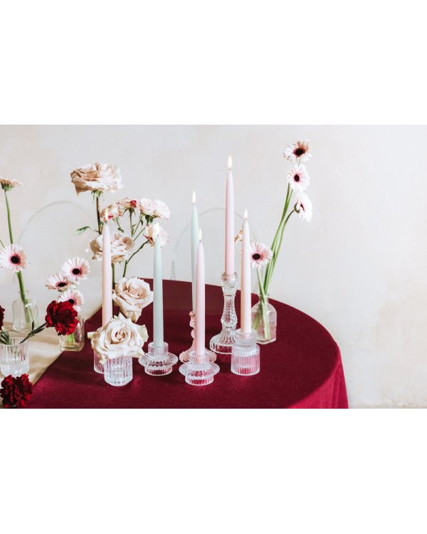 Taper candle, matt, dusty rose, 24cm (1 pkt / 10 pc.)