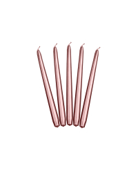 Taper candles, metallic, rose gold, 24cm (1 pkt / 10 pc.)