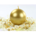 Candle Sphere, metallic, gold, 8cm (1 pkt / 6 pc.)