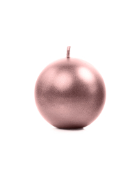 Candle Sphere, metallic, rose gold, 8cm (1 pkt / 6 pc.)