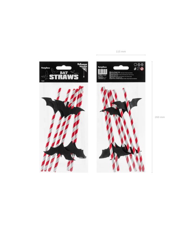 Straws Bats, 24cm (1 pkt / 6 pc.)