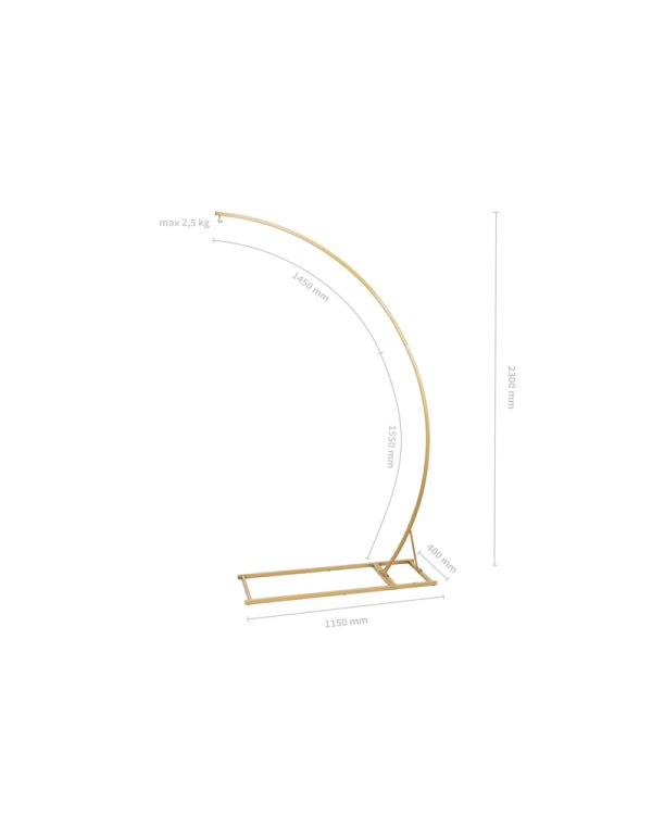Metal chandelier stand, gold, 135x230 cm