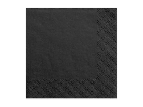 Napkins, 3 layers, black, 33x33cm (1 pkt / 20 pc.)
