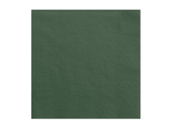 Napkins, 3 layers, bottle green, 33x33cm (1 pkt / 20 pc.)