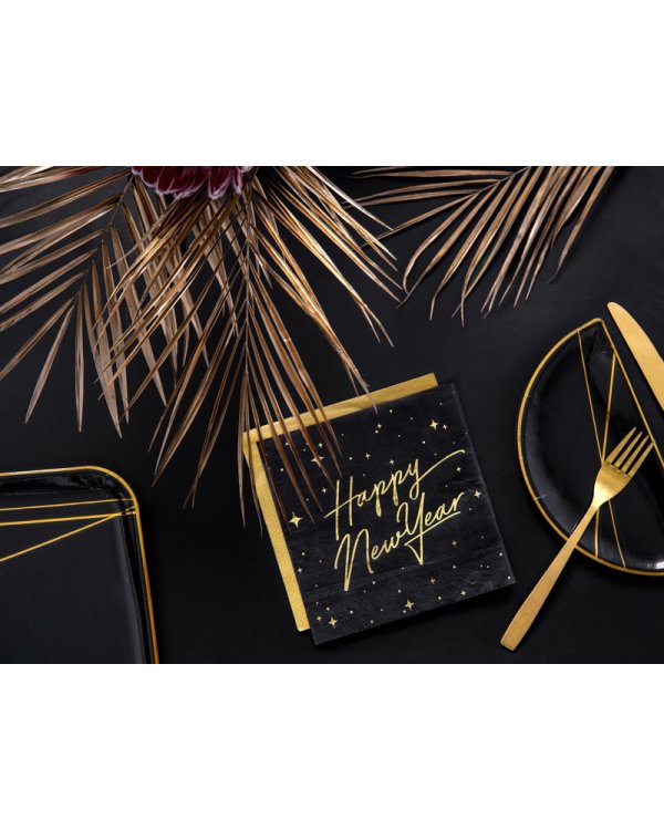 Napkins, 3 layers, gold metallic, 33x33cm (1 pkt / 20 pc.)