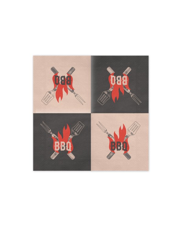 BBQ napkins, 33x33 cm, mix (1 pkt / 20 pc.)