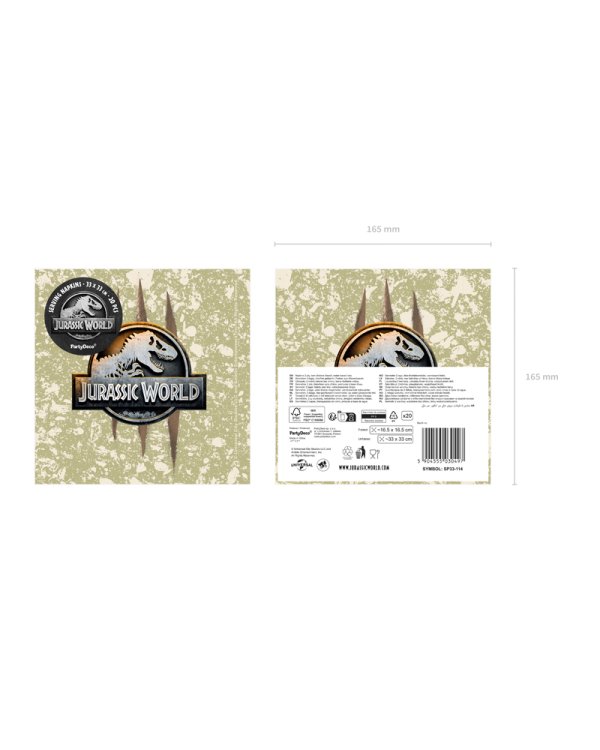 Napkins Jurassic World, 33x33 cm, mix (1 pkt / 20 pc.)