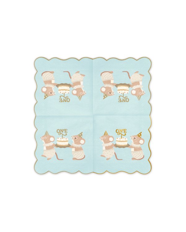 Napkins One Mice, 33x33 cm, blue (1 pkt / 12 pc.)