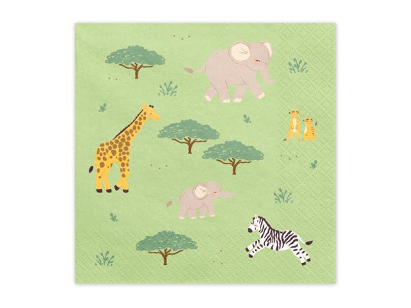 Napkins Safari, 33x33 cm, mix (1 pkt / 12 pc.)