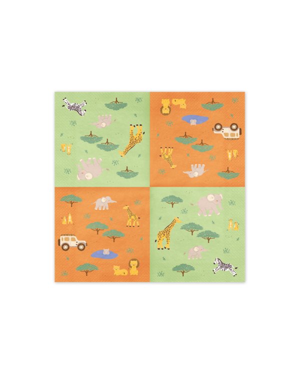 Napkins Safari, 33x33 cm, mix (1 pkt / 12 pc.)