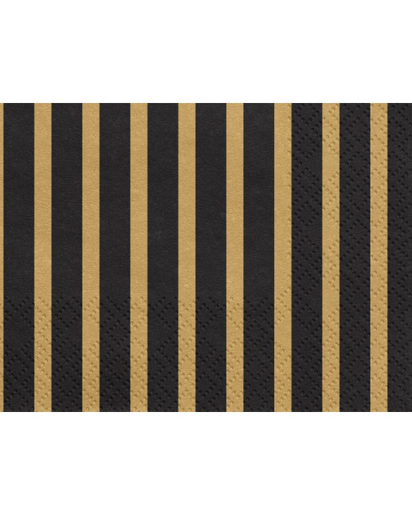 Napkins Stripes, 33x33cm, gold (1 pkt / 20 pc.)