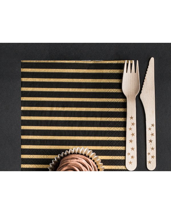 Napkins Stripes, 33x33cm, gold (1 pkt / 20 pc.)