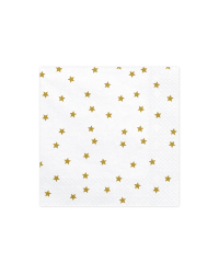 Napkins Stars, gold, 33x33cm (1 pkt / 20 pc.)