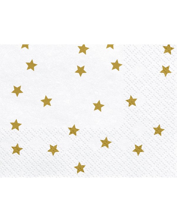 Napkins Stars, gold, 33x33cm (1 pkt / 20 pc.)