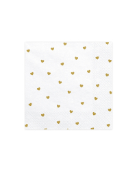 Napkins Hearts, white, 33x33cm (1 pkt / 20 pc.)
