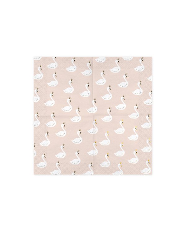 Napkins Lovely Swan, 33x33cm (1 pkt / 20 pc.)