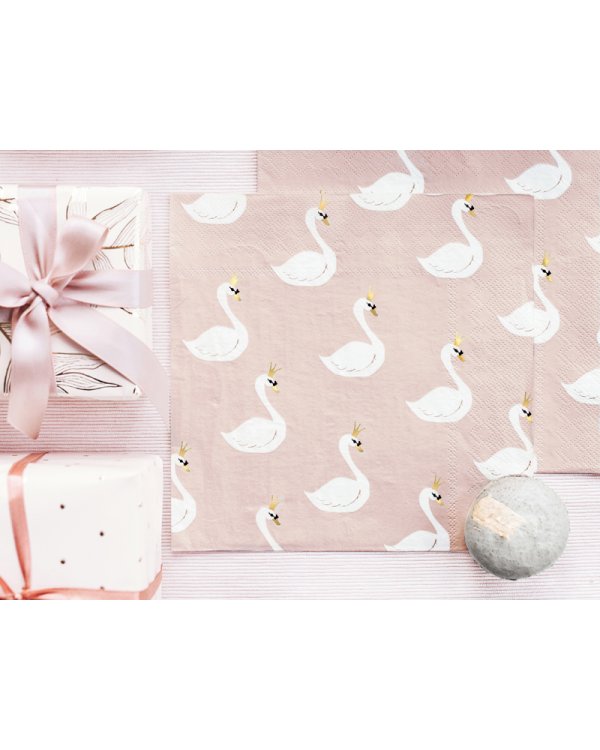 Napkins Lovely Swan, 33x33cm (1 pkt / 20 pc.)