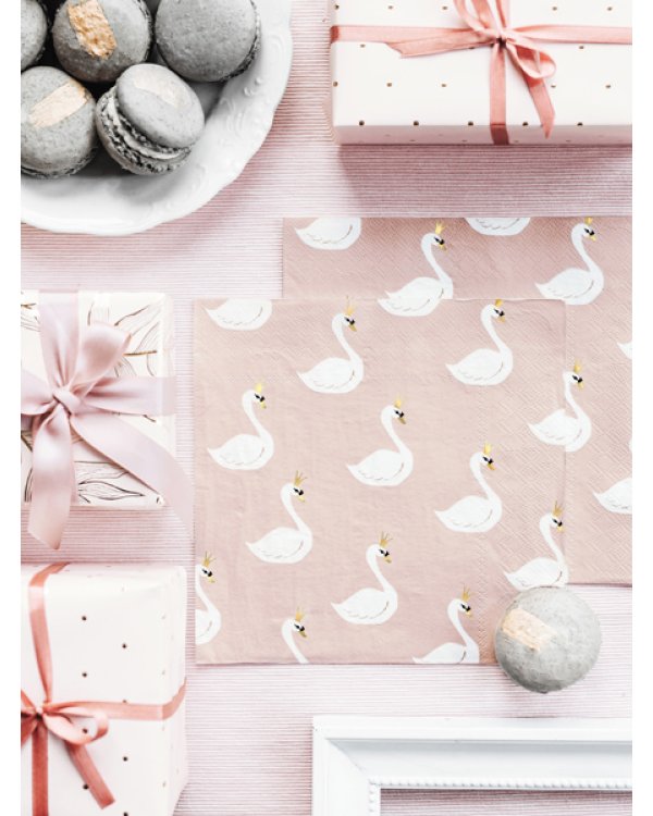 Napkins Lovely Swan, 33x33cm (1 pkt / 20 pc.)