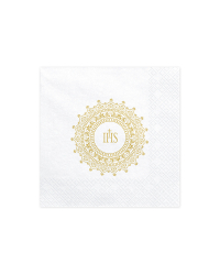 Napkins First Communion - IHS, 33x33cm, gold (1 pkt / 20 pc.)