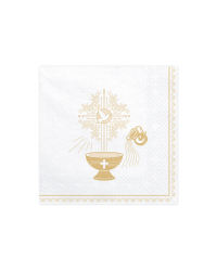 Napkins Holy Baptism, 33x33cm, gold (1 pkt / 20 pc.)