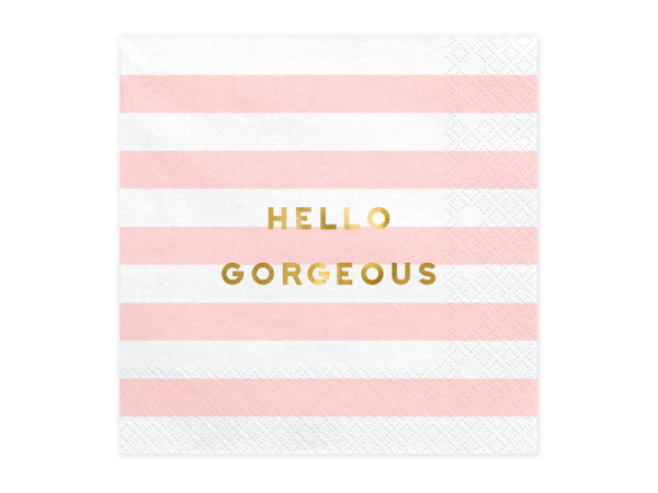 Napkins Yummy - Hello Gorgeous, light pink, 33x33cm (1 pkt / 20 pc.)