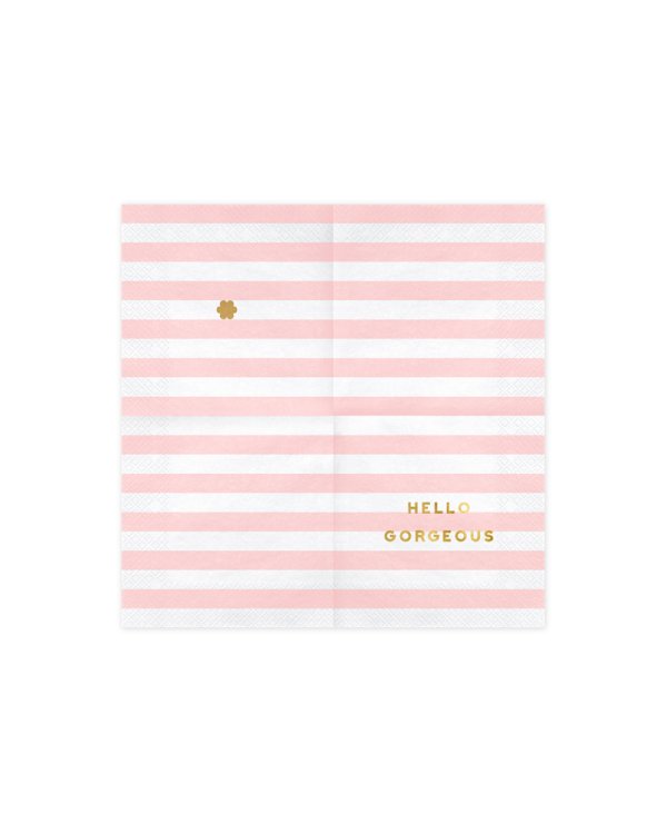 Napkins Yummy - Hello Gorgeous, light pink, 33x33cm (1 pkt / 20 pc.)
