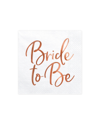 Napkins Bride to be, rose gold,  33x33cm (1 pkt / 20 pc.)