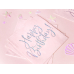 Napkins Happy Birthday, light powder pink, 33x33cm (1 pkt / 20 pc.)