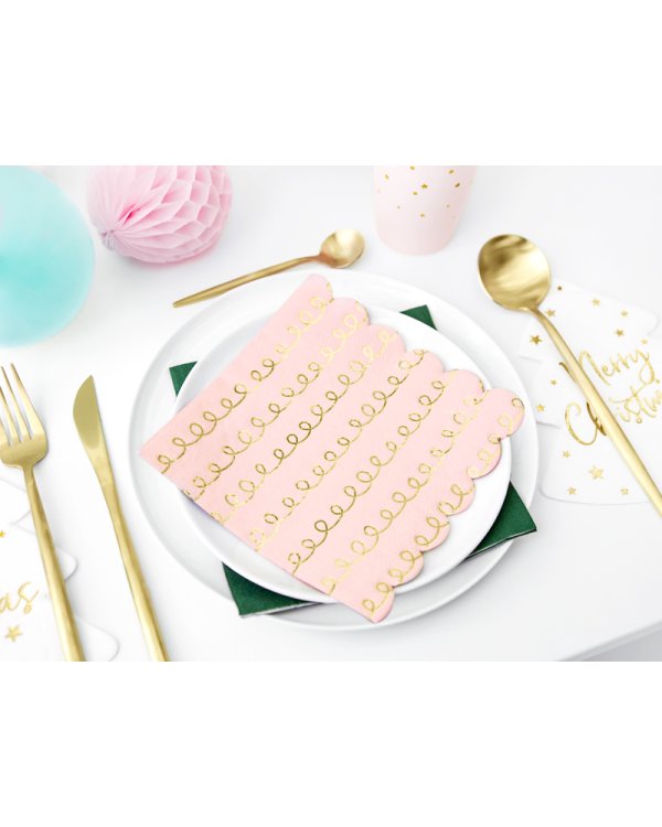 Napkins Tracing Patterns, light powder pink, 32x32cm (1 pkt / 20 pc.)