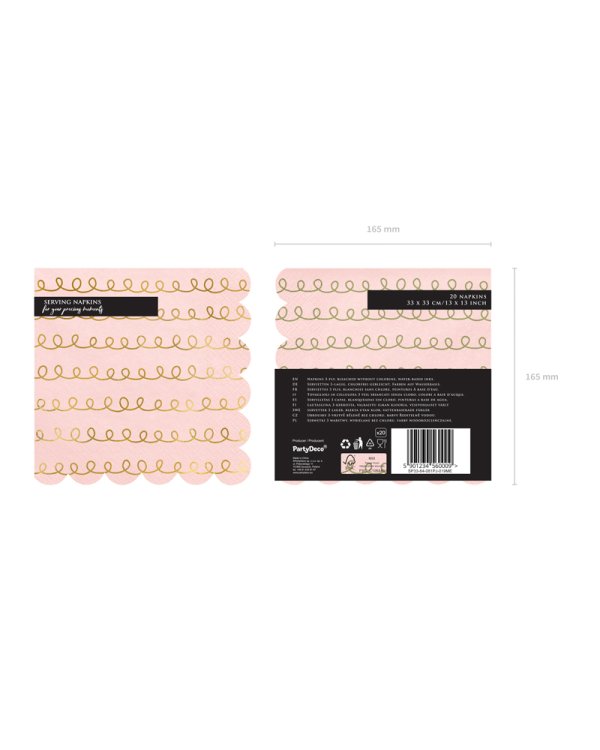 Napkins Tracing Patterns, light powder pink, 32x32cm (1 pkt / 20 pc.)