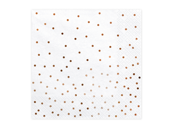 Napkins Dots, white, 33x33cm (1 pkt / 20 pc.)