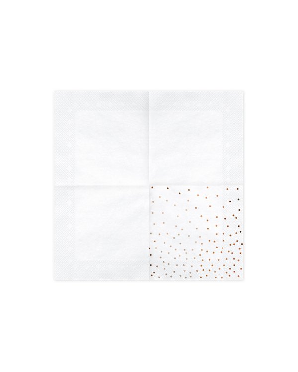 Napkins Dots, white, 33x33cm (1 pkt / 20 pc.)