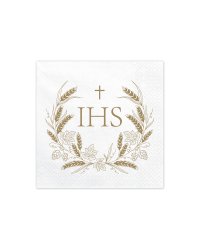 Napkins IHS, 33x33 cm, gold (1 pkt / 12 pc.)