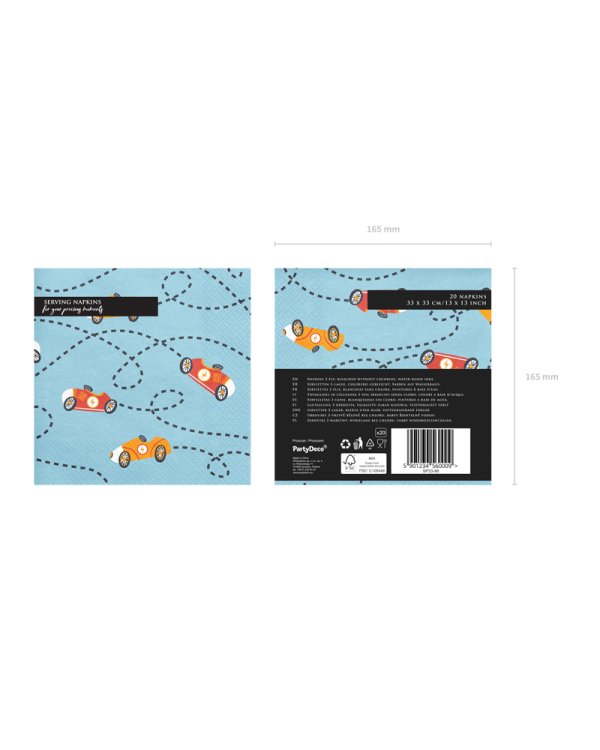 Napkins Cars, 33x33, mix (1 pkt / 12 pc.)