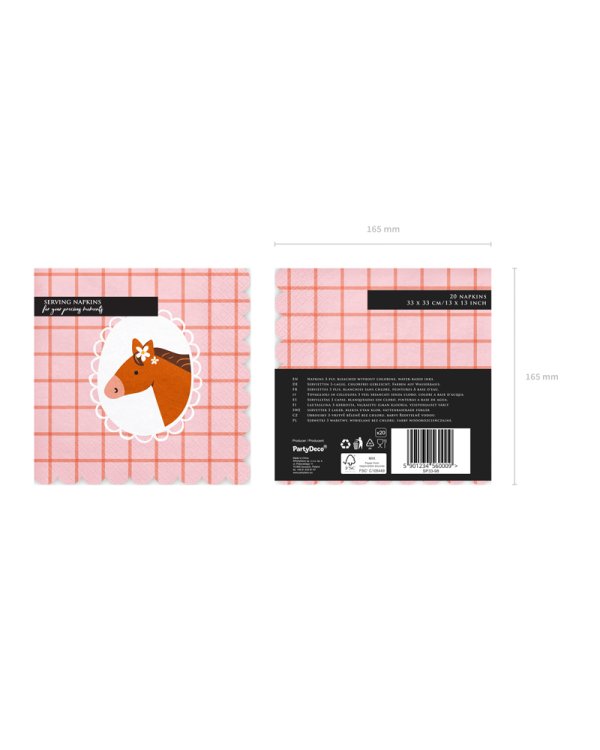 Horse Napkins, 33x33 cm, mix (1 pkt / 12 pc.)
