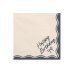 Napkins Happy Birthday Bow, 33x33 cm, beige-black (1 pkt / 12 pc.)