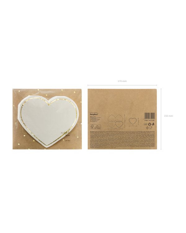 Napkins Heart, 14.5x12.5cm (1 pkt / 20 pc.)