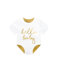 Napkins Baby romper - Hello Baby, white, 16x16cm (1 pkt / 20 pc.)