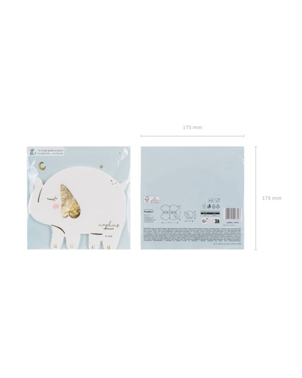 Napkins Elephant, 16x13.5 cm, white (1 pkt / 12 pc.)