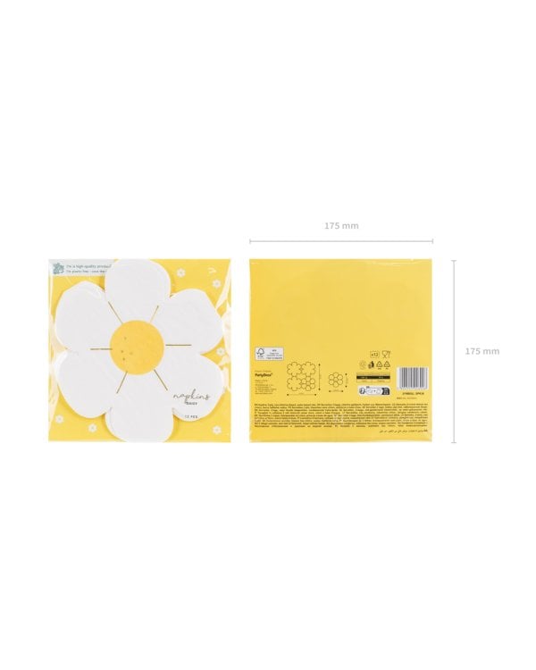 Napkins Daisy, 16x16.5 cm, mix (1 pkt / 12 pc.)