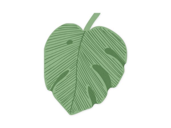 Napkins Monstera leaf, 29.1x36 cm, green (1 pkt / 12 pc.)