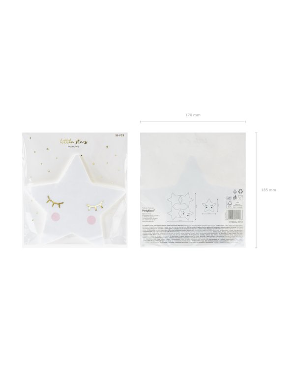 Napkins Little Star - Star, 16x16cm (1 pkt / 20 pc.)