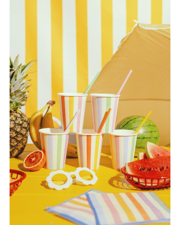 Plastic straws, 20 cm, mix (1 pkt / 30 pc.)