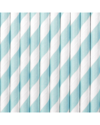 Paper Straws, light blue, 19.5cm (1 pkt / 10 pc.)