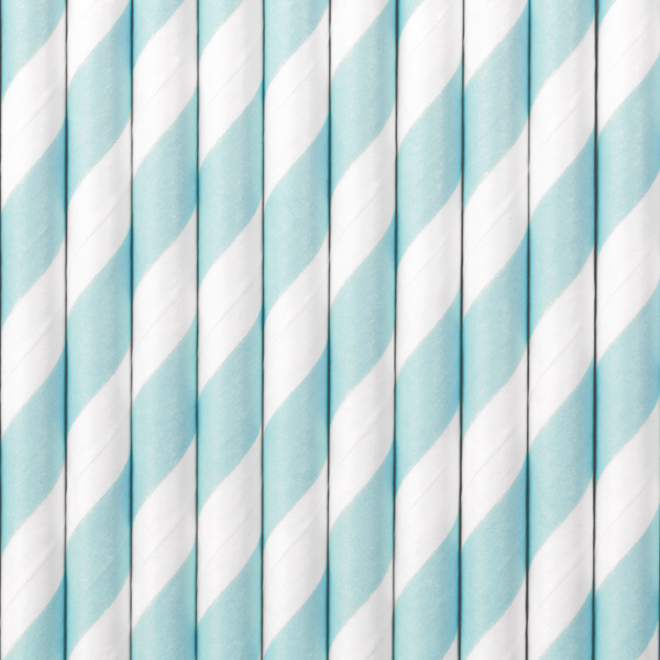 Paper Straws, light blue, 19.5cm (1 pkt / 10 pc.)