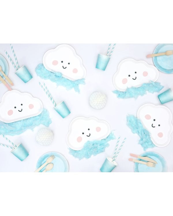 Paper Straws, light blue, 19.5cm (1 pkt / 10 pc.)
