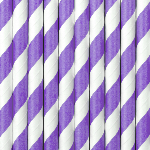 Paper Straws, lilac, 19.5cm (1 pkt / 10 pc.)