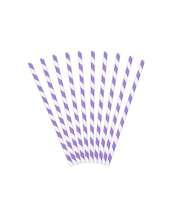 Paper Straws, lilac, 19.5cm (1 pkt / 10 pc.)