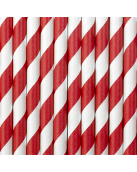 Paper Straws, red, 19.5cm (1 pkt / 10 pc.)