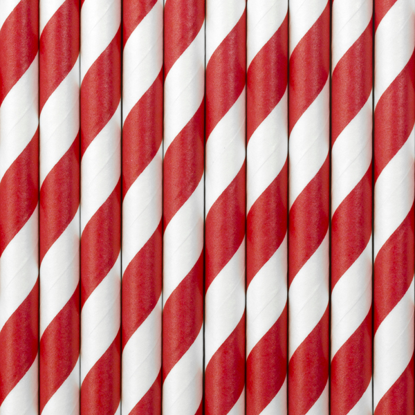 Paper Straws, red, 19.5cm (1 pkt / 10 pc.)
